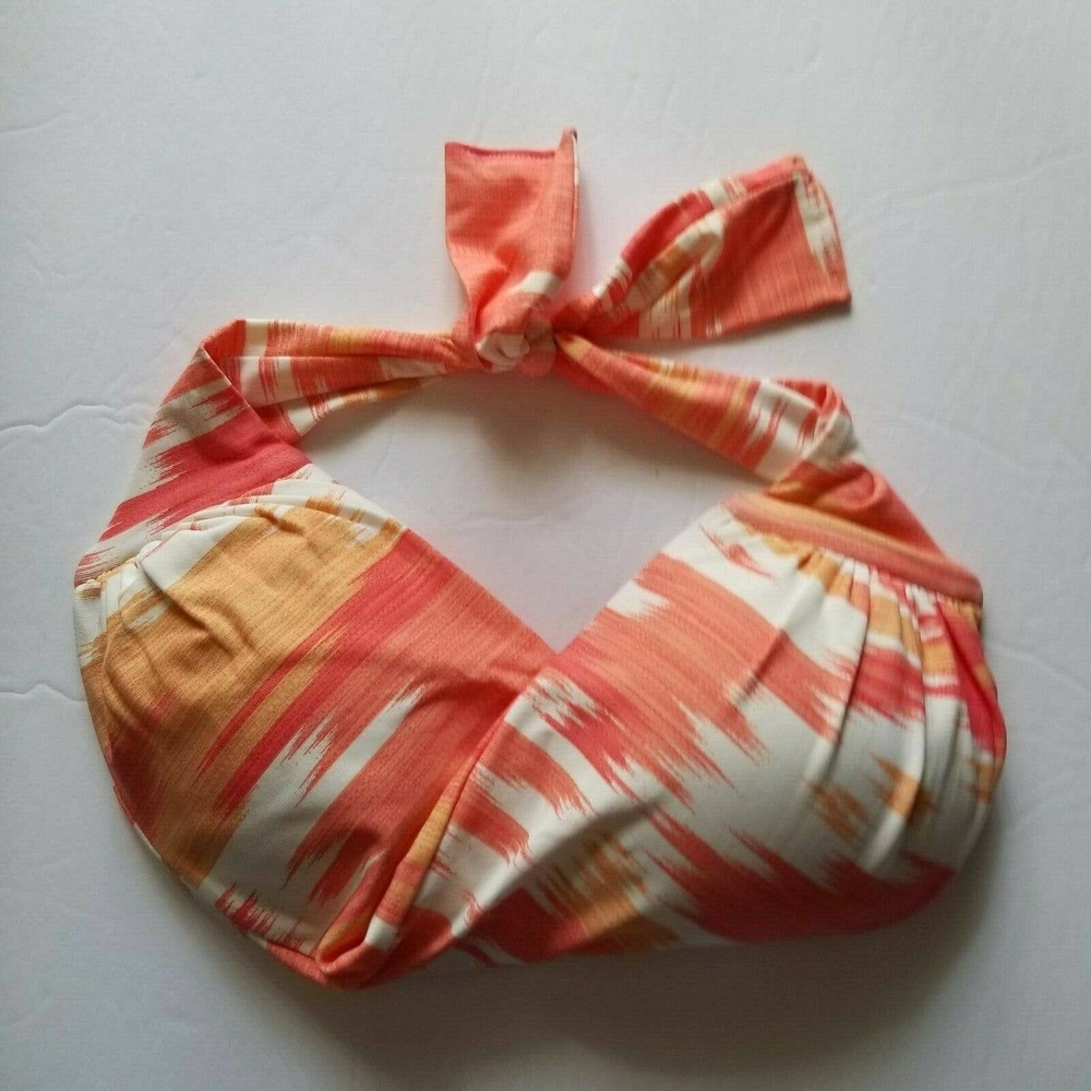 Melissa Odabash Coral & White Bikini Top Size 6